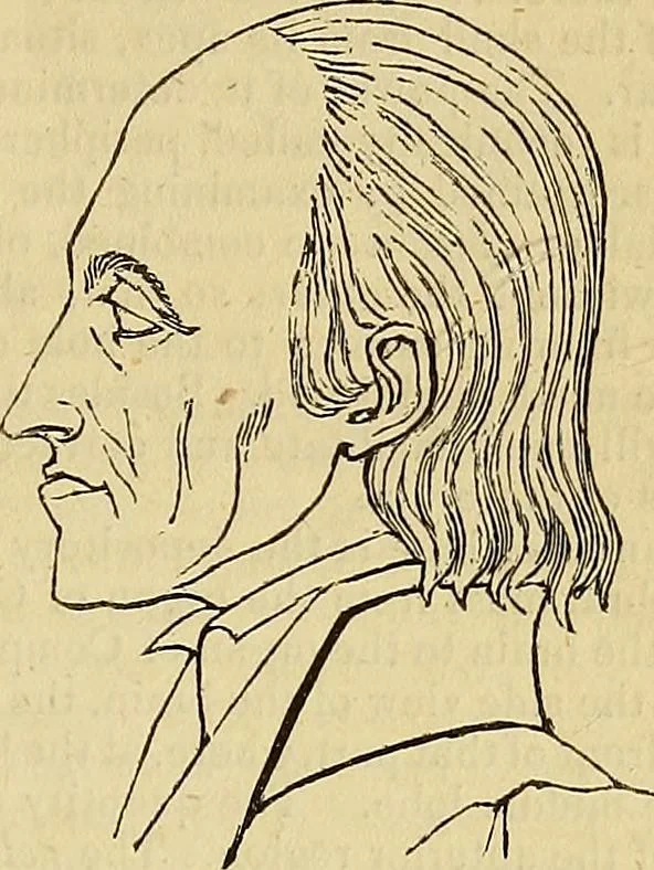 An illustration from The principles of phrenology, 1838, leaf 88