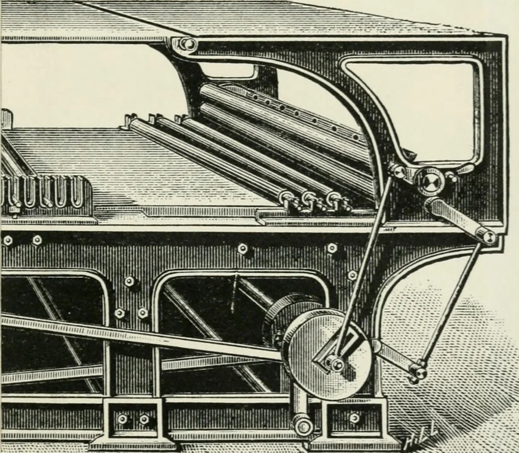 An illustration from The principles and progress of printing machinery, 1900, leaf 100