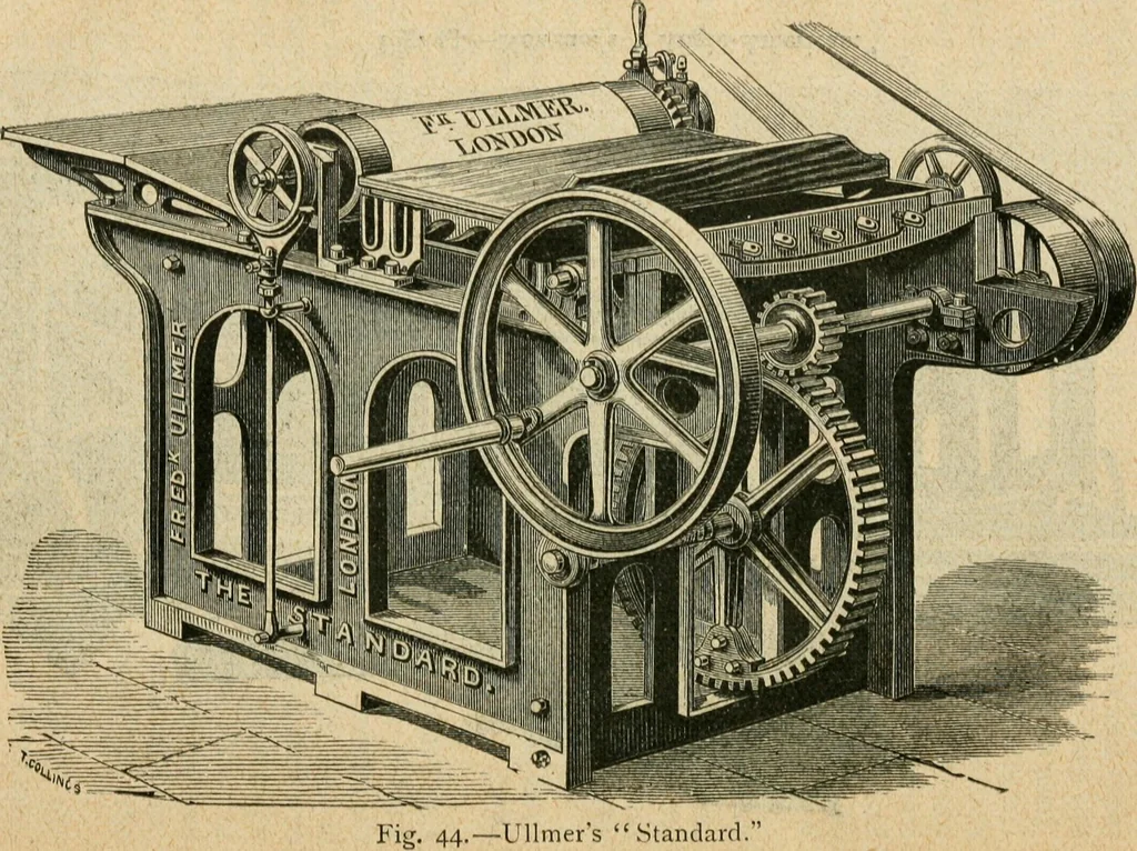 An illustration from The principles and progress of printing machinery, 1900, leaf 113