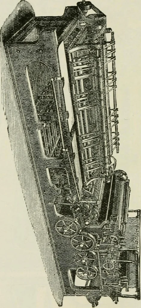 An illustration from The principles and progress of printing machinery, 1900, leaf 143