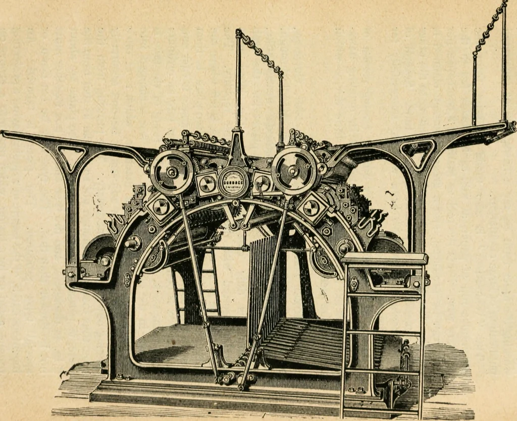 An illustration from The principles and progress of printing machinery, 1900, leaf 148