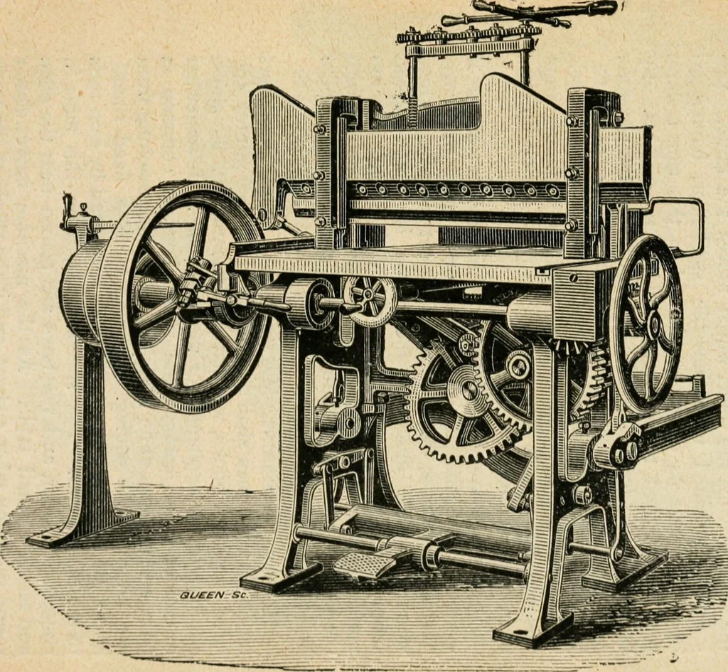 An illustration from The principles and progress of printing machinery, 1900, leaf 160