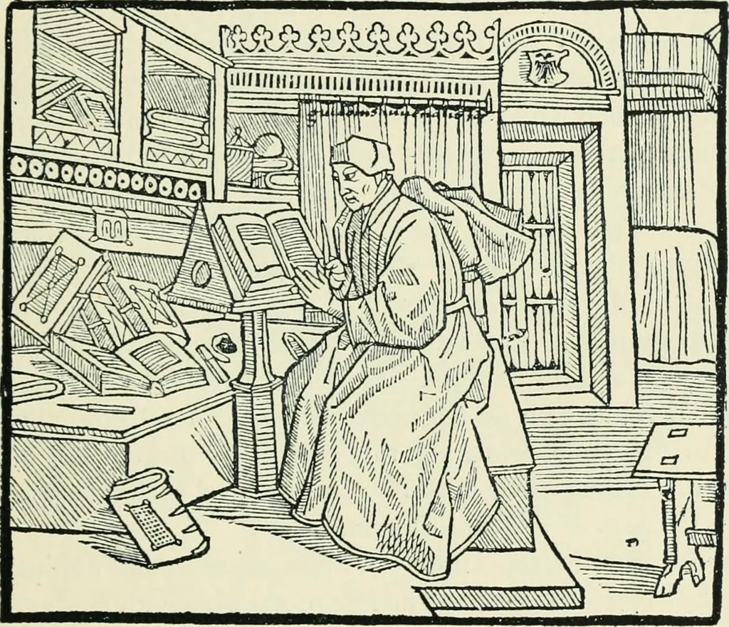 An illustration from The printed book, its history, illustration, and adornment, from the days of Gutenberg to the present time, 1887, leaf 100