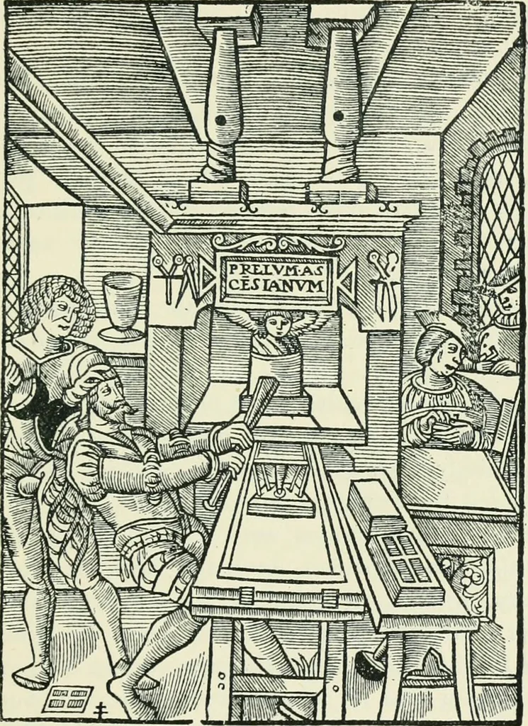 An illustration from The printed book, its history, illustration, and adornment, from the days of Gutenberg to the present time, 1887, leaf 258