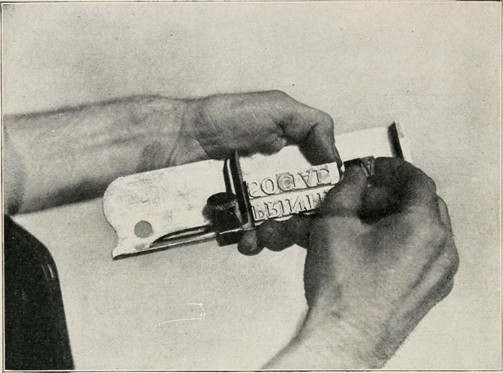 An illustration from Printing and bookbinding for schools, 1914, leaf 27