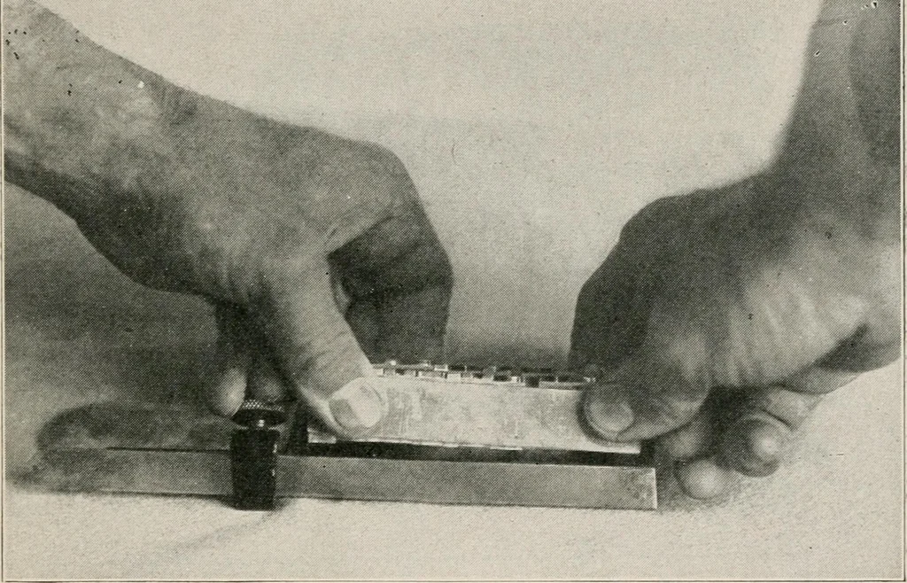 An illustration from Printing and bookbinding for schools, 1914, leaf 28