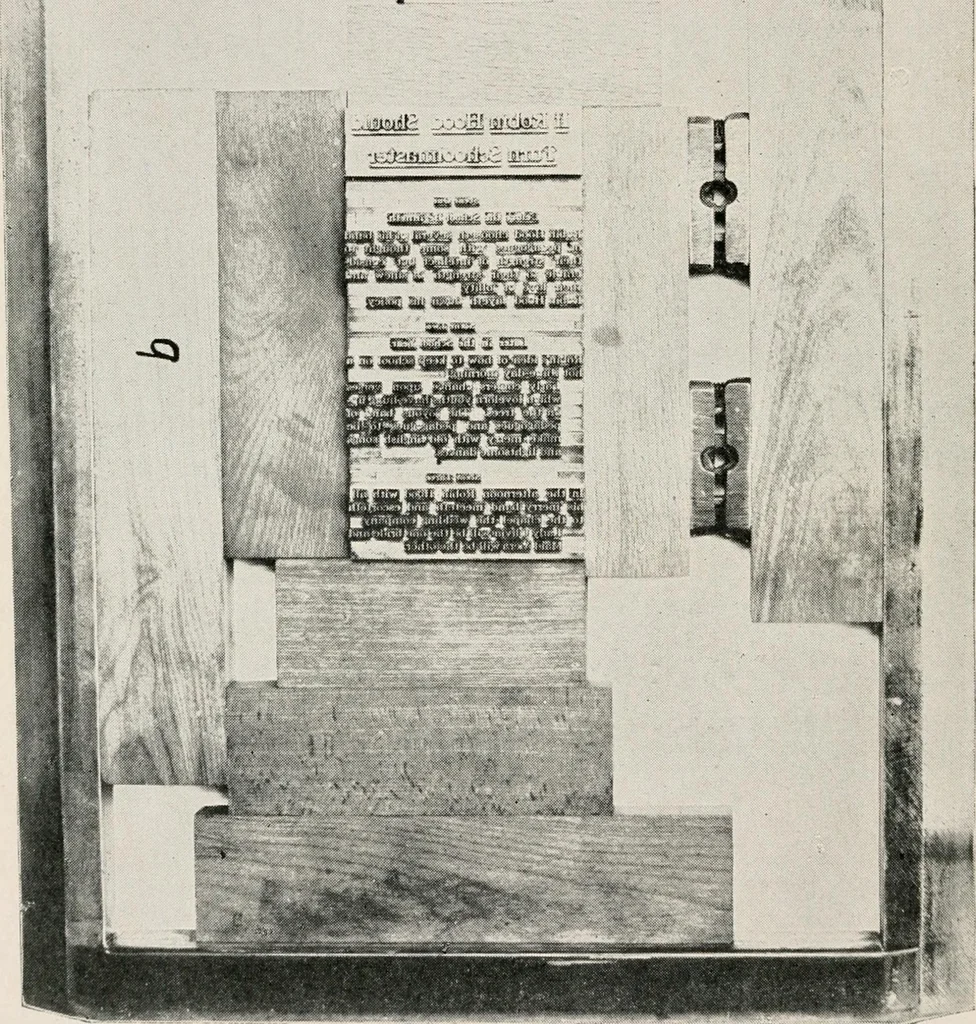 An illustration from Printing and bookbinding for schools, 1914, leaf 41