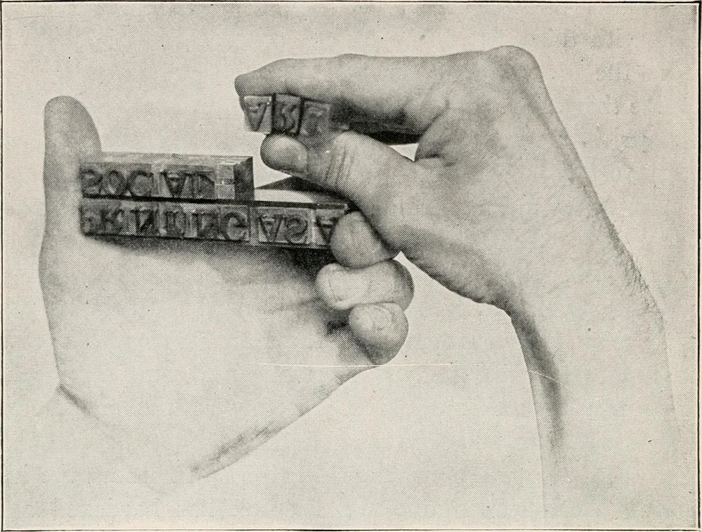 An illustration from Printing and bookbinding for schools, 1914, leaf 55