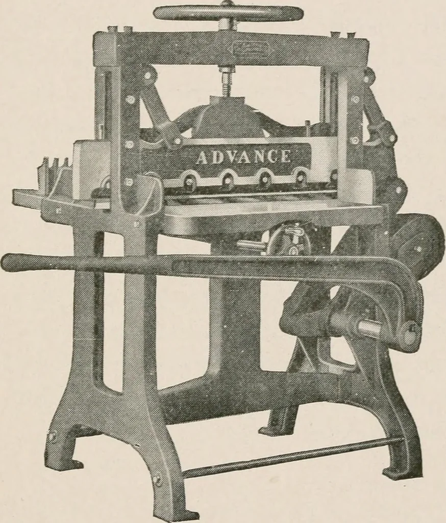An illustration from Printing and bookbinding for schools, 1914, leaf 70