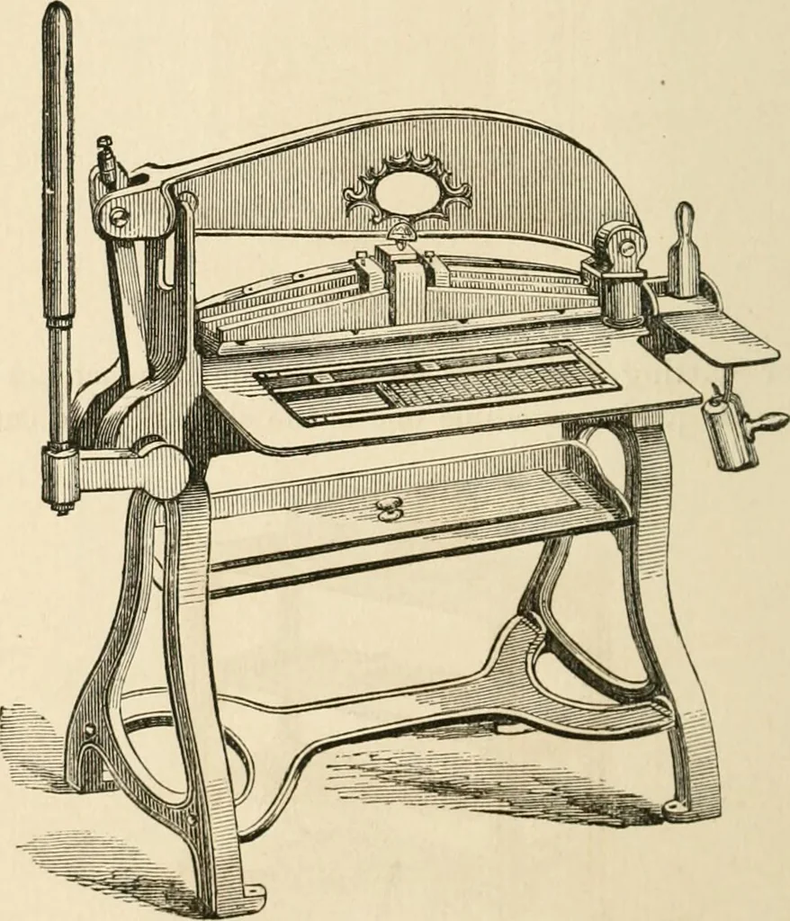 An illustration from Printing; a practical treatise on the art of typography as applied more particularly to the printing of books;, 1890, leaf 71