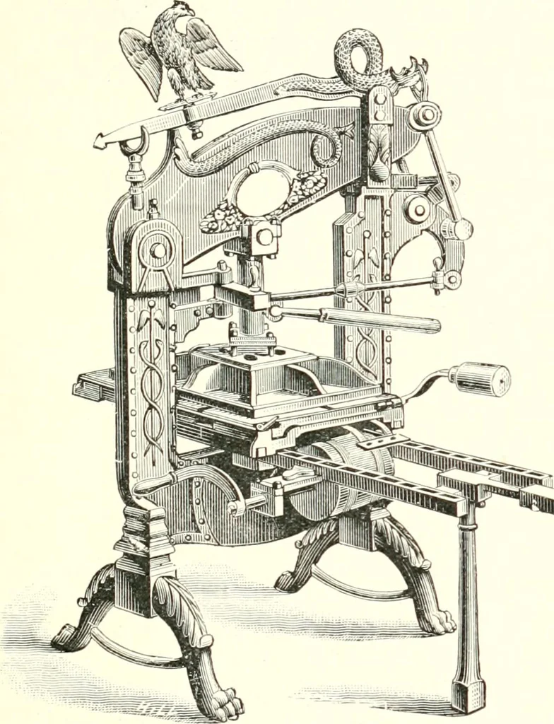 An illustration from Printing : a practical treatise on the art of typography as applied more particularly to the printing of books, 1904, leaf 222
