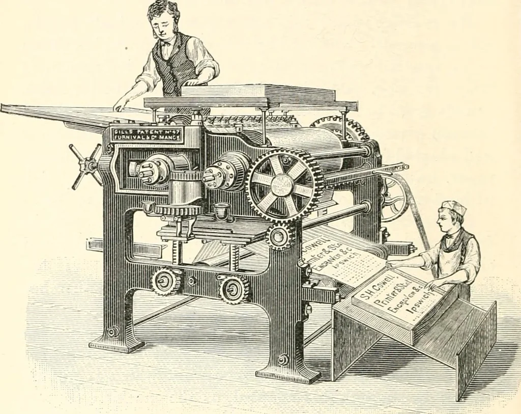 An illustration from Printing : a practical treatise on the art of typography as applied more particularly to the printing of books, 1904, leaf 375