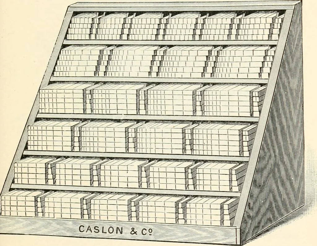 An illustration from Printing : a practical treatise on the art of typography as applied more particularly to the printing of books, 1904, leaf 70