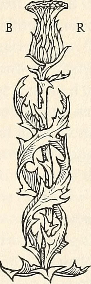 An illustration from Printing and the renaissance : a paper read before the Fortnightly Club of Rochester, New York / by John Rothwell Slater, 1921, leaf 6