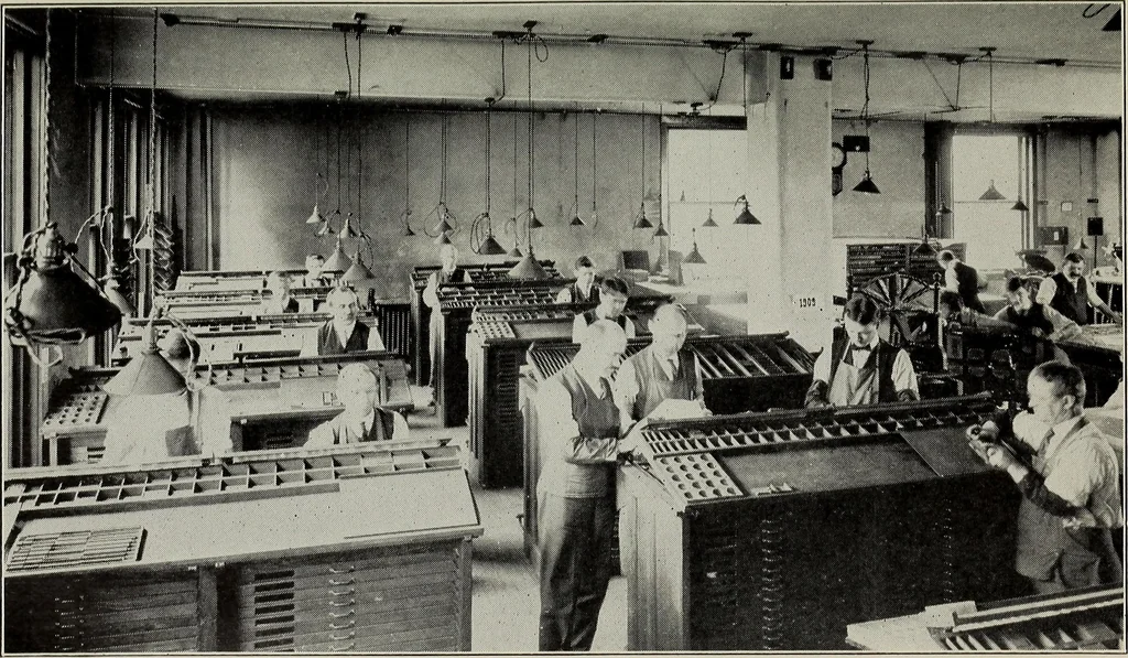 An illustration from The printing trades, 1916, leaf 32