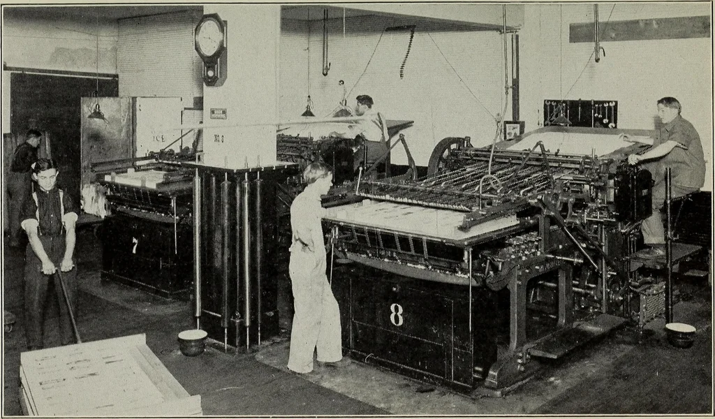 An illustration from The printing trades, 1916, leaf 50