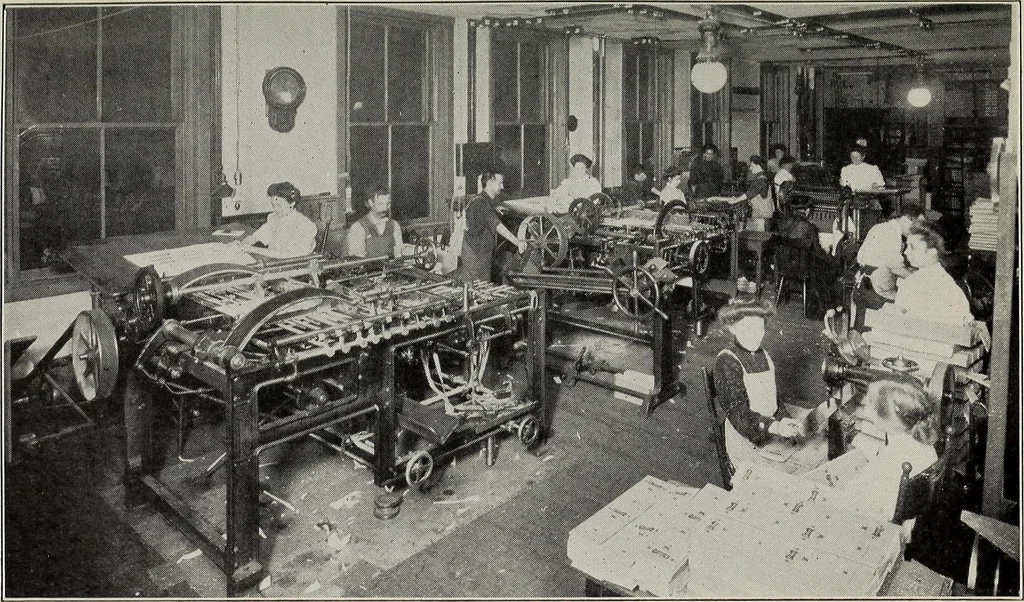 An illustration from The printing trades, 1916, leaf 68