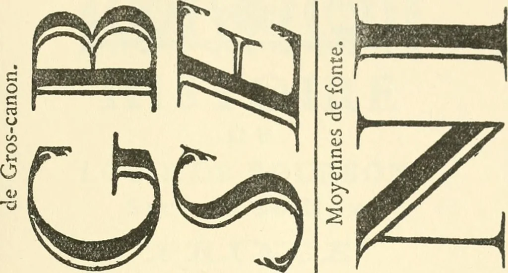An illustration from Printing types, their history, forms, and use; a study in survivals, 1922, leaf 646