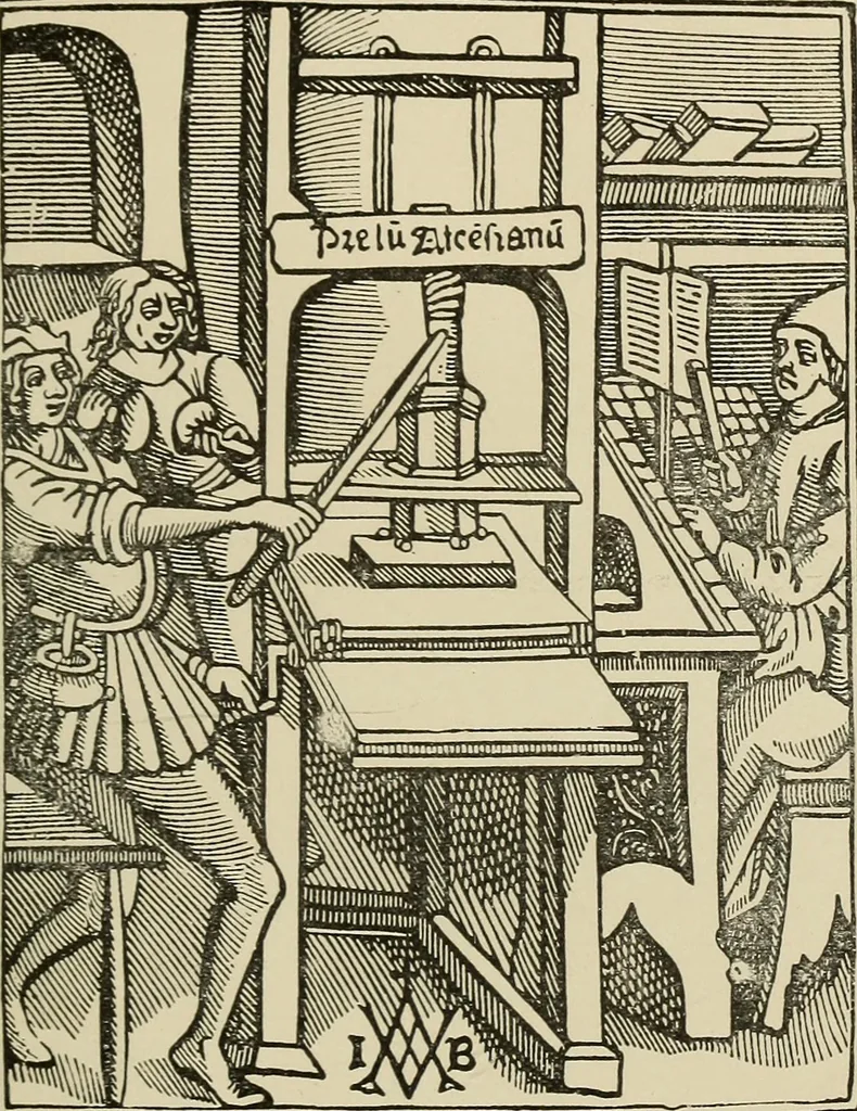 An illustration from Printing and writing materials: their evolution, 1901, leaf 116