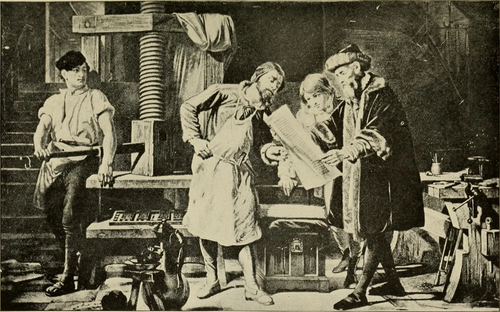 An illustration from Printing and writing materials: their evolution, 1901, leaf 60