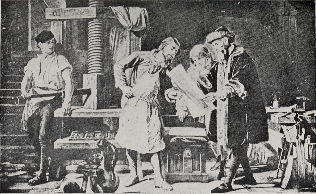 An illustration from Printing and writing materials: their evolution, 1912, leaf 58