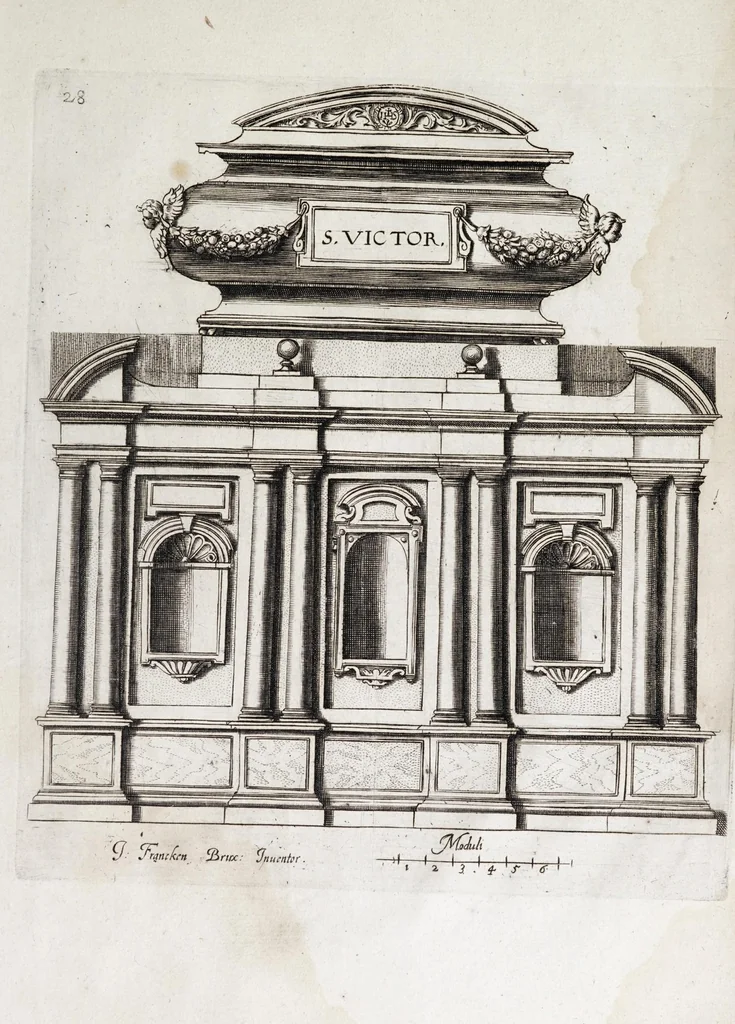 An illustration from [Prints from Vignola's Regola delli cinque ordini d'architettura, 1642], 1642, leaf 61