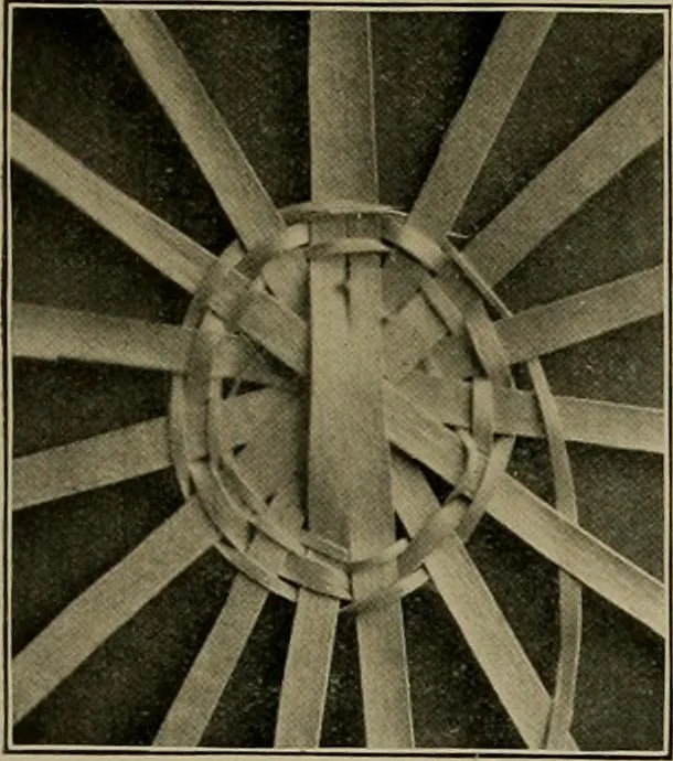 An illustration from The Priscilla basketry book a collection of baskets and other articles with lessons for working and directions for dyeing and staining, 1911, leaf 16
