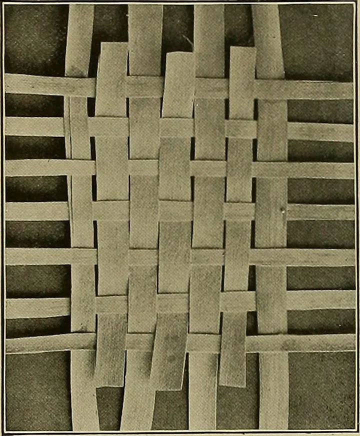 An illustration from The Priscilla basketry book a collection of baskets and other articles with lessons for working and directions for dyeing and staining, 1911, leaf 17