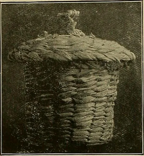 An illustration from The Priscilla basketry book a collection of baskets and other articles with lessons for working and directions for dyeing and staining, 1911, leaf 19