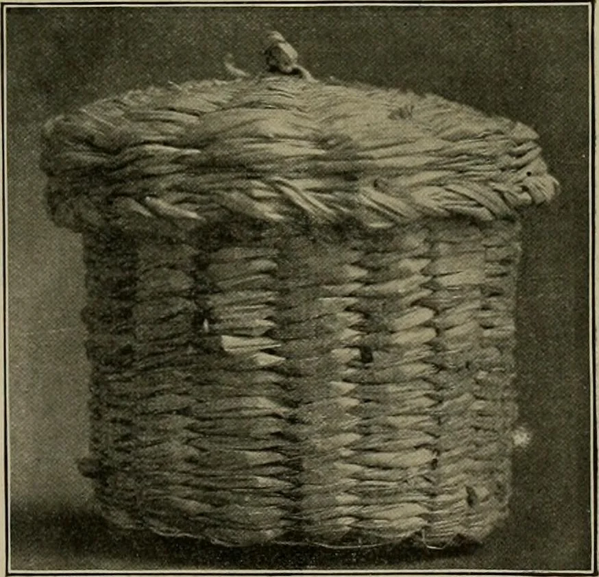 An illustration from The Priscilla basketry book a collection of baskets and other articles with lessons for working and directions for dyeing and staining, 1911, leaf 20