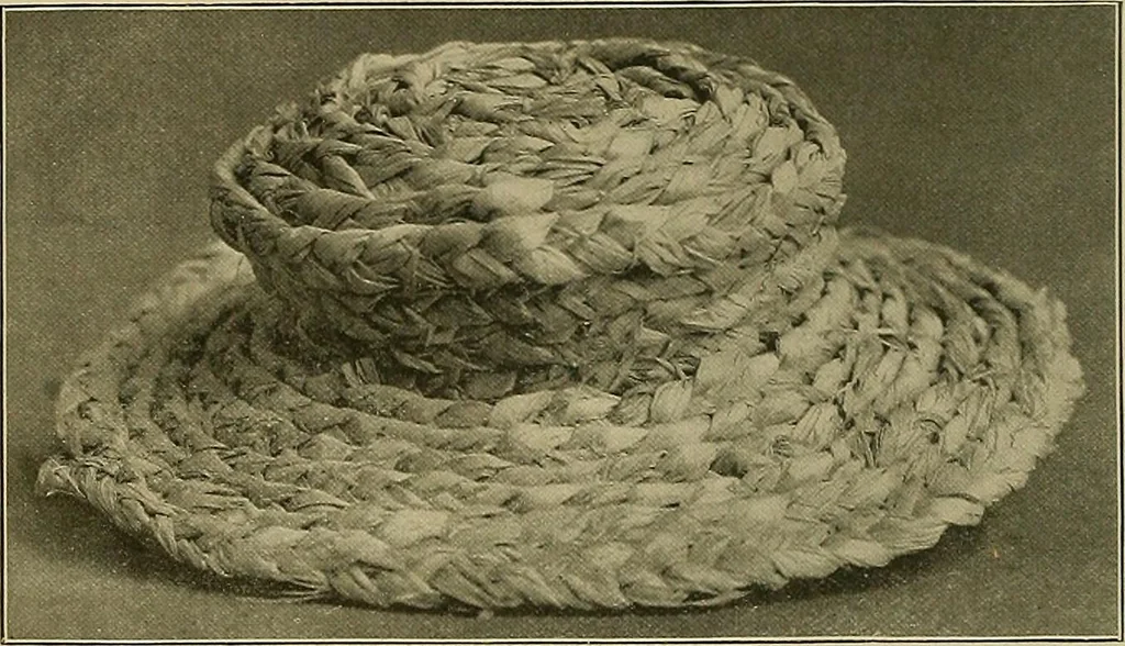 An illustration from The Priscilla basketry book a collection of baskets and other articles with lessons for working and directions for dyeing and staining, 1911, leaf 9