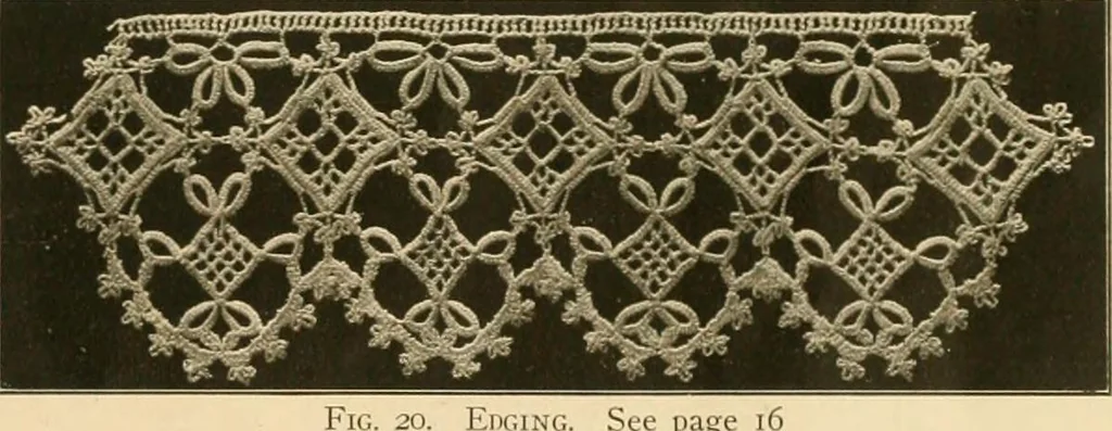 An illustration from The Priscilla crochet book, edgings and insertions, no. 2; a collection of beautiful and useful patterns, with directions for working, 1916, leaf 18