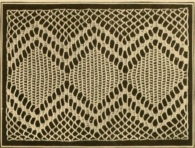 An illustration from The Priscilla crochet book, edgings and insertions, no. 2; a collection of beautiful and useful patterns, with directions for working, 1916, leaf 20
