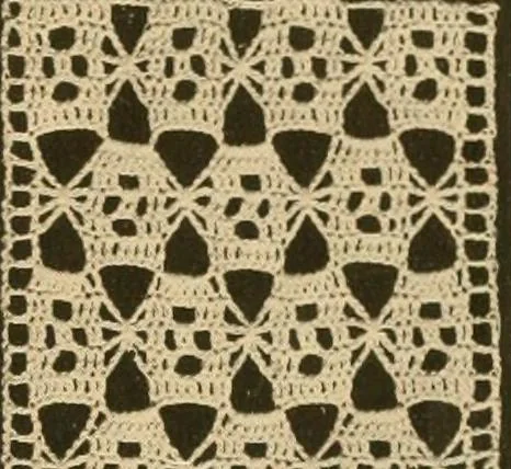 An illustration from The Priscilla crochet book, edgings and insertions, no. 2; a collection of beautiful and useful patterns, with directions for working, 1916, leaf 28