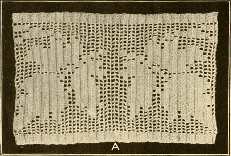 An illustration from The Priscilla crochet book, edgings and insertions, no. 2; a collection of beautiful and useful patterns, with directions for working, 1916, leaf 31