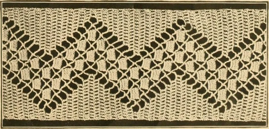 An illustration from The Priscilla crochet book, edgings and insertions, no. 2; a collection of beautiful and useful patterns, with directions for working, 1916, leaf 40