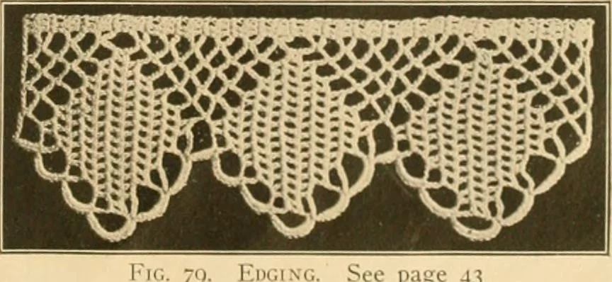 An illustration from The Priscilla crochet book, edgings and insertions, no. 2; a collection of beautiful and useful patterns, with directions for working, 1916, leaf 44