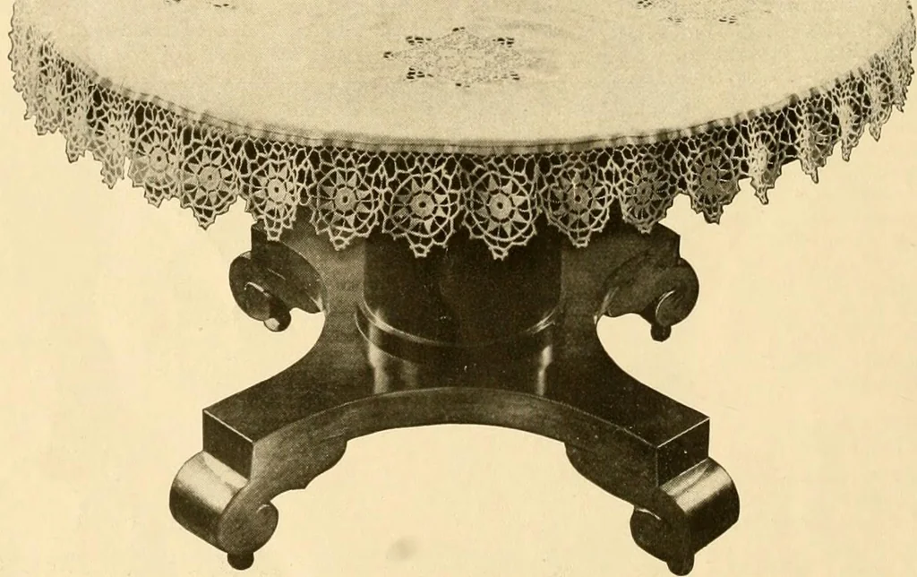 An illustration from The Priscilla crochet book, edgings and insertions, no. 2; a collection of beautiful and useful patterns, with directions for working, 1916, leaf 49