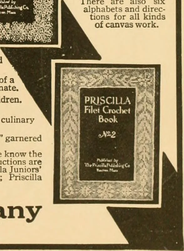 An illustration from The Priscilla crochet book, edgings and insertions, no. 2; a collection of beautiful and useful patterns, with directions for working, 1916, leaf 50