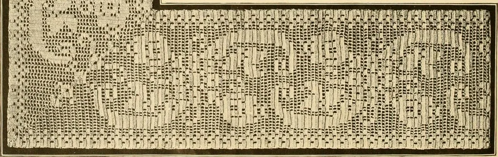 An illustration from The Priscilla crochet book, edgings and insertions, no. 2; a collection of beautiful and useful patterns, with directions for working, 1916, leaf 7