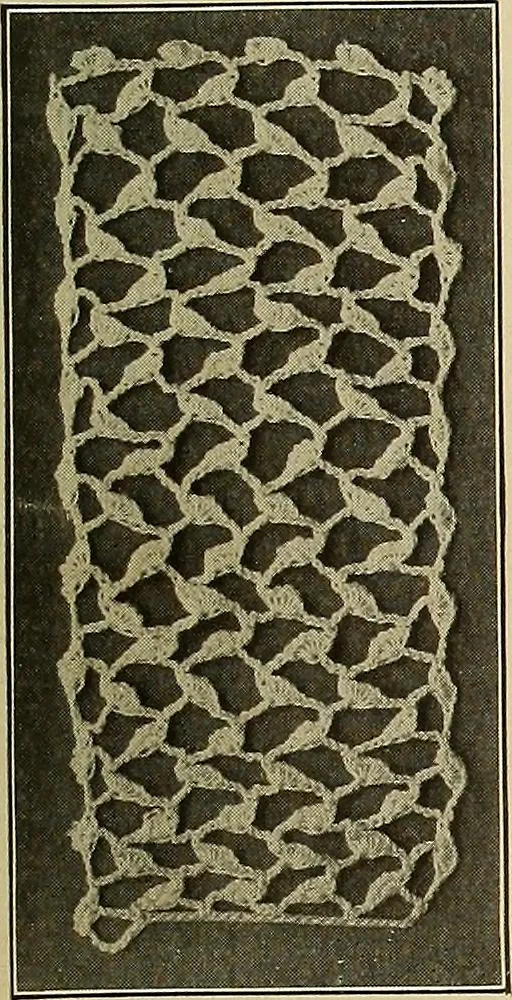 An illustration from The Priscilla crochet book, edgings and insertions; a collection of beautiful and useful patterns, with directions for working, 1913, leaf 12