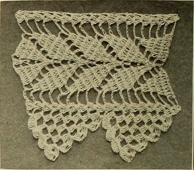 An illustration from The Priscilla crochet book, edgings and insertions; a collection of beautiful and useful patterns, with directions for working, 1913, leaf 23
