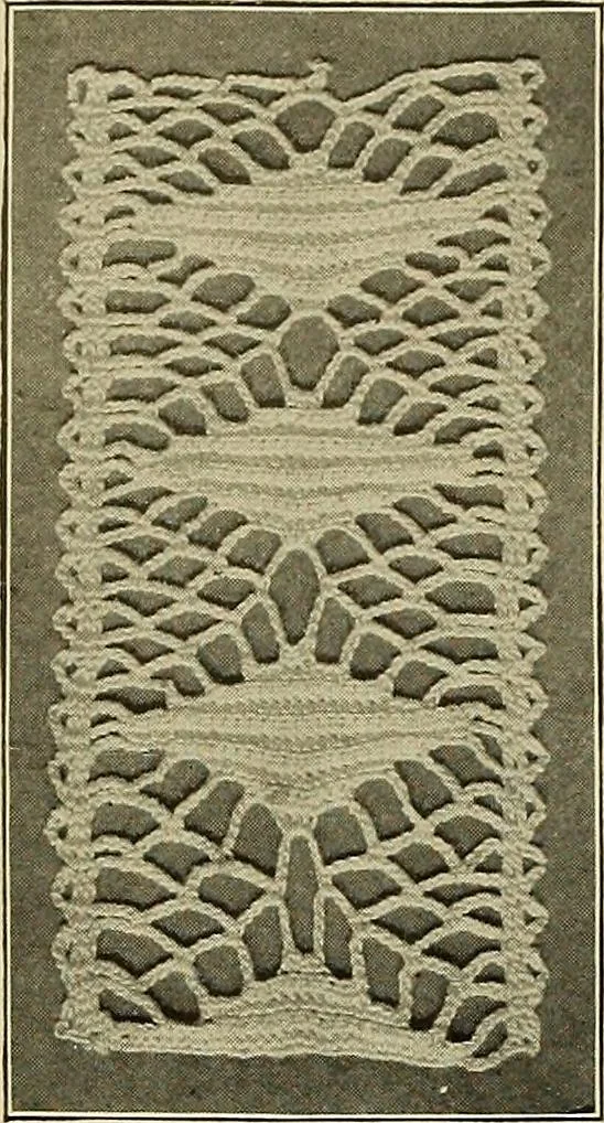 An illustration from The Priscilla crochet book, edgings and insertions; a collection of beautiful and useful patterns, with directions for working, 1913, leaf 25
