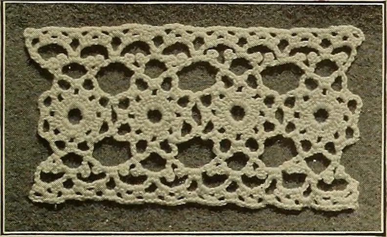 An illustration from The Priscilla crochet book, edgings and insertions; a collection of beautiful and useful patterns, with directions for working, 1913, leaf 26