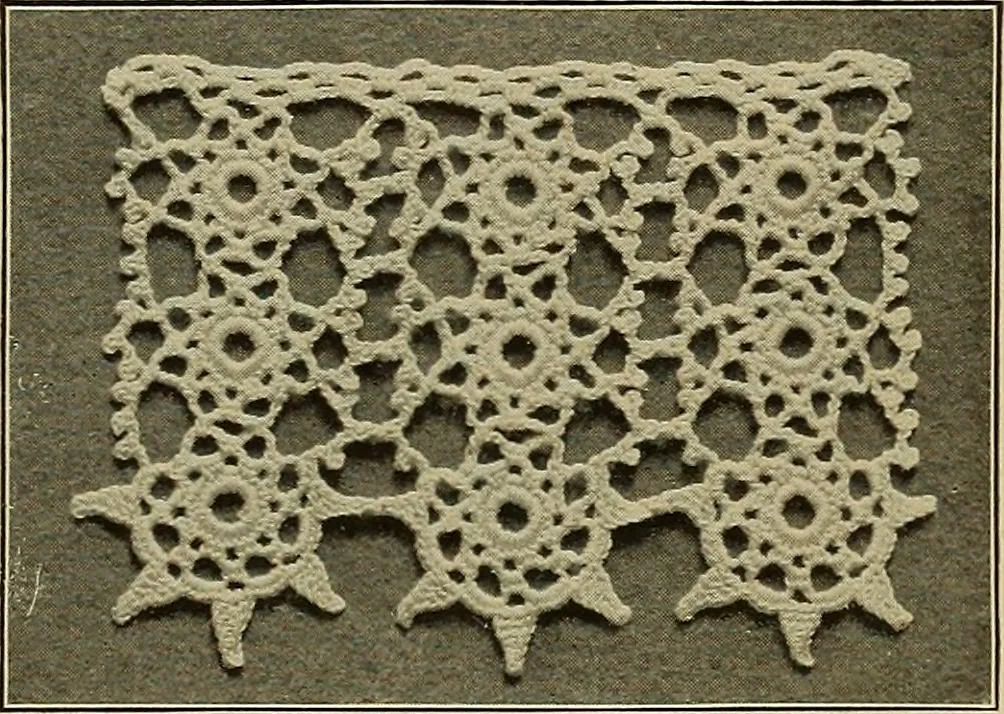 An illustration from The Priscilla crochet book, edgings and insertions; a collection of beautiful and useful patterns, with directions for working, 1913, leaf 26