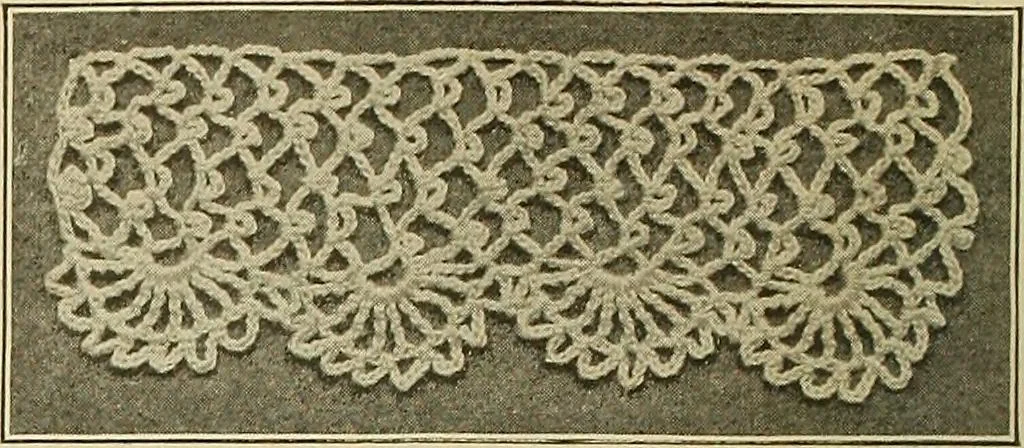 An illustration from The Priscilla crochet book, edgings and insertions; a collection of beautiful and useful patterns, with directions for working, 1913, leaf 35