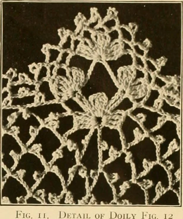 An illustration from The Priscilla crochet book, centerpieces and doilies;, 1915, leaf 10