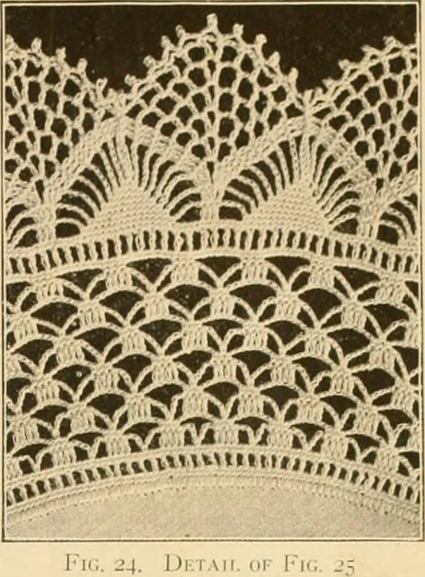 An illustration from The Priscilla crochet book, centerpieces and doilies;, 1915, leaf 16