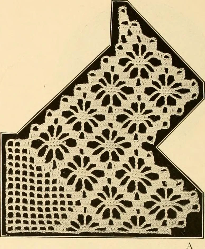 An illustration from The Priscilla crochet book, centerpieces and doilies;, 1915, leaf 17
