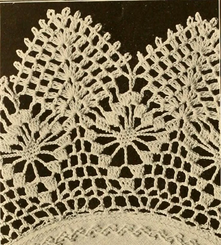 An illustration from The Priscilla crochet book, centerpieces and doilies;, 1915, leaf 19